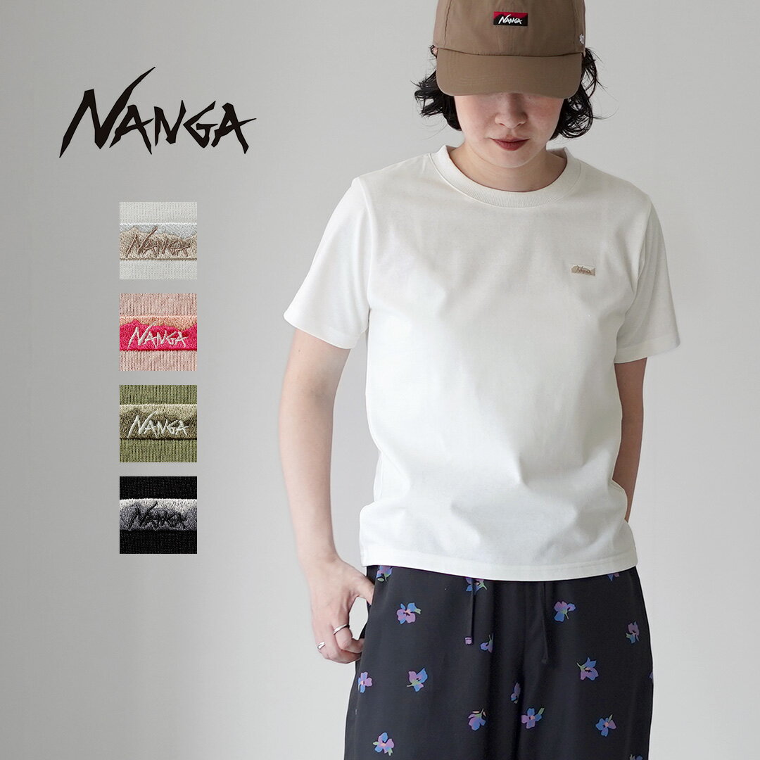【10％OFFクーポン対象】NANGA（ナンガ） エコハイブリッド ボックスロゴ 刺繍Tシャツ / レディース 半袖 ECO HYBRID BOX LOGO EMBROIDERY TEE W