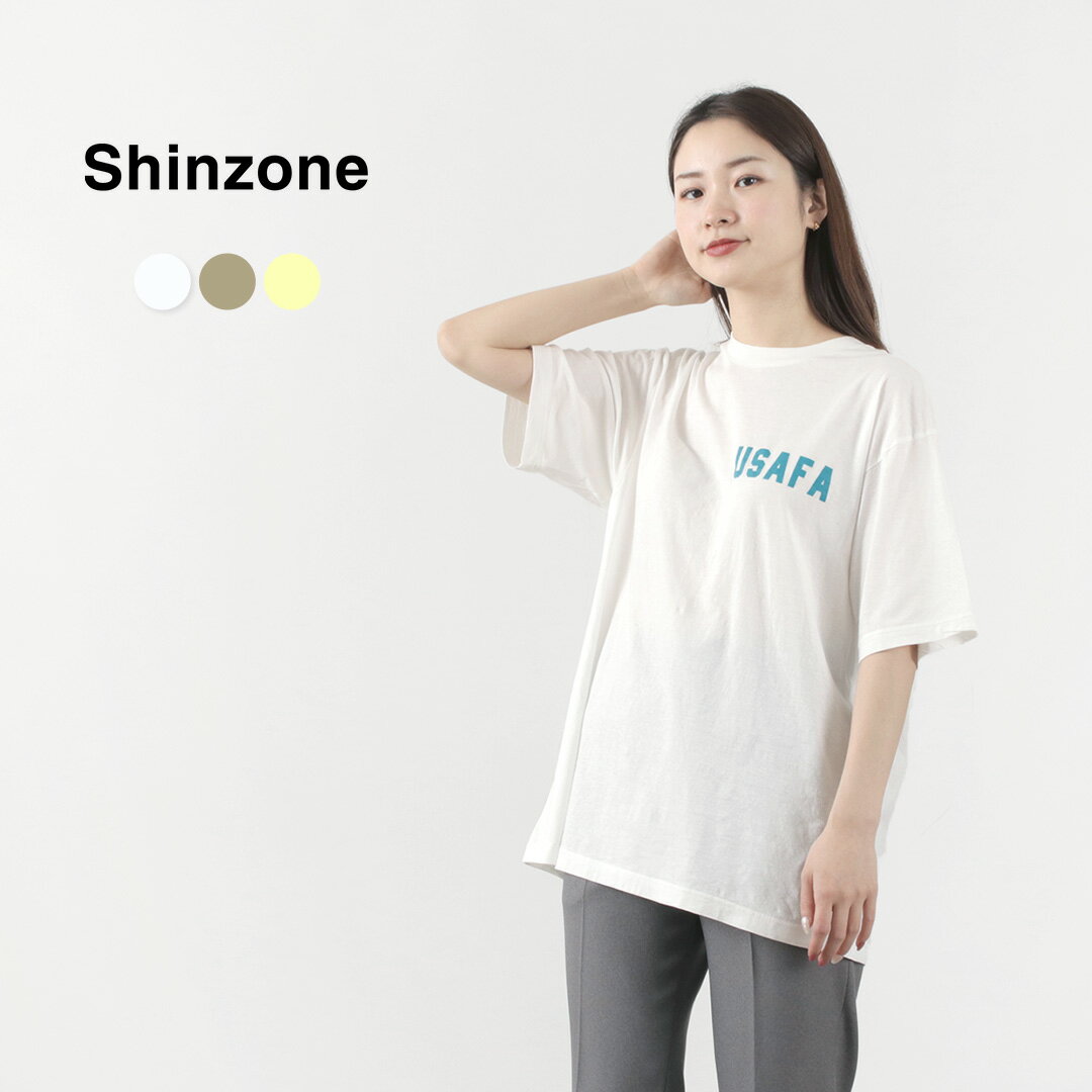 【期間限定50％OFF】SHINZONE（シンゾーン） USAFA Tシャツ レディース 半袖 プリント リンガー 日本製 22MMSCU10 USAFA TEE【セール】 / es1