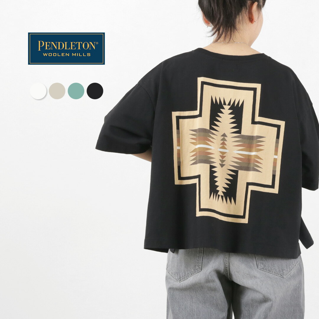 PENDLETON（ペンドルトン） バックプリント クロップドTシャツ / レディース 半袖 5分袖 ハーフスリーブ ショート丈 綿 コットン トップス Back Print cropped TEE