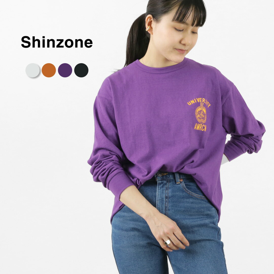 【50％OFF】SHINZONE（シンゾーン） シンゾーン×アメリカーナ コラボレーション ロングスリーブTEE / レディース ロンT クルーネック コットン 23MXXCU03 AMERICANA COLLABORATION LONG-TEE【セール】