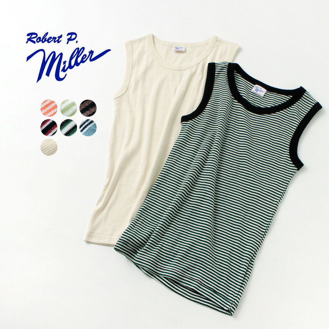 MILLER（ミラー） パネルリブ タンクトップ / ノースリーブ レディース インナー 綿 コットン ボーダー Prib Tanktop その1