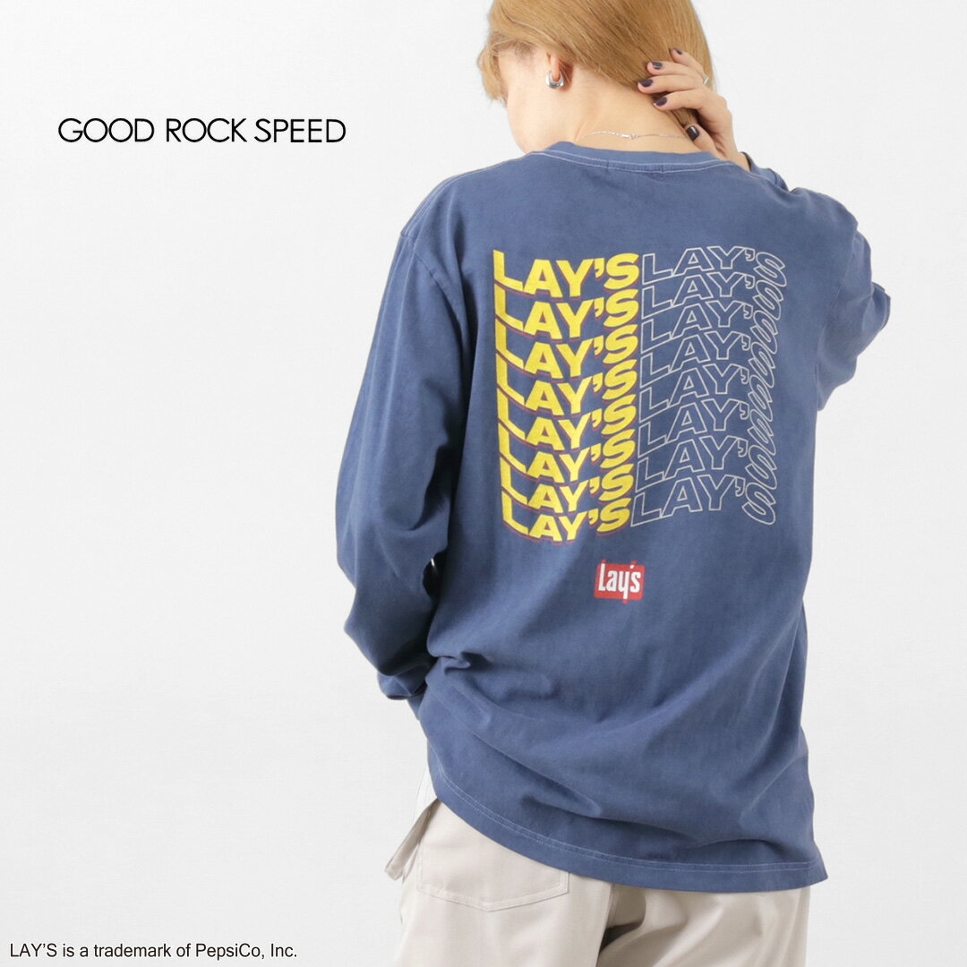 GOOD ROCK SPEED（グッドロックスピード） レイズ プリント ロングスリーブ TEE / 長袖 ロンT ロゴ レディース 綿 コットン Tシャツ Lay’s Print L/L TEE / es1