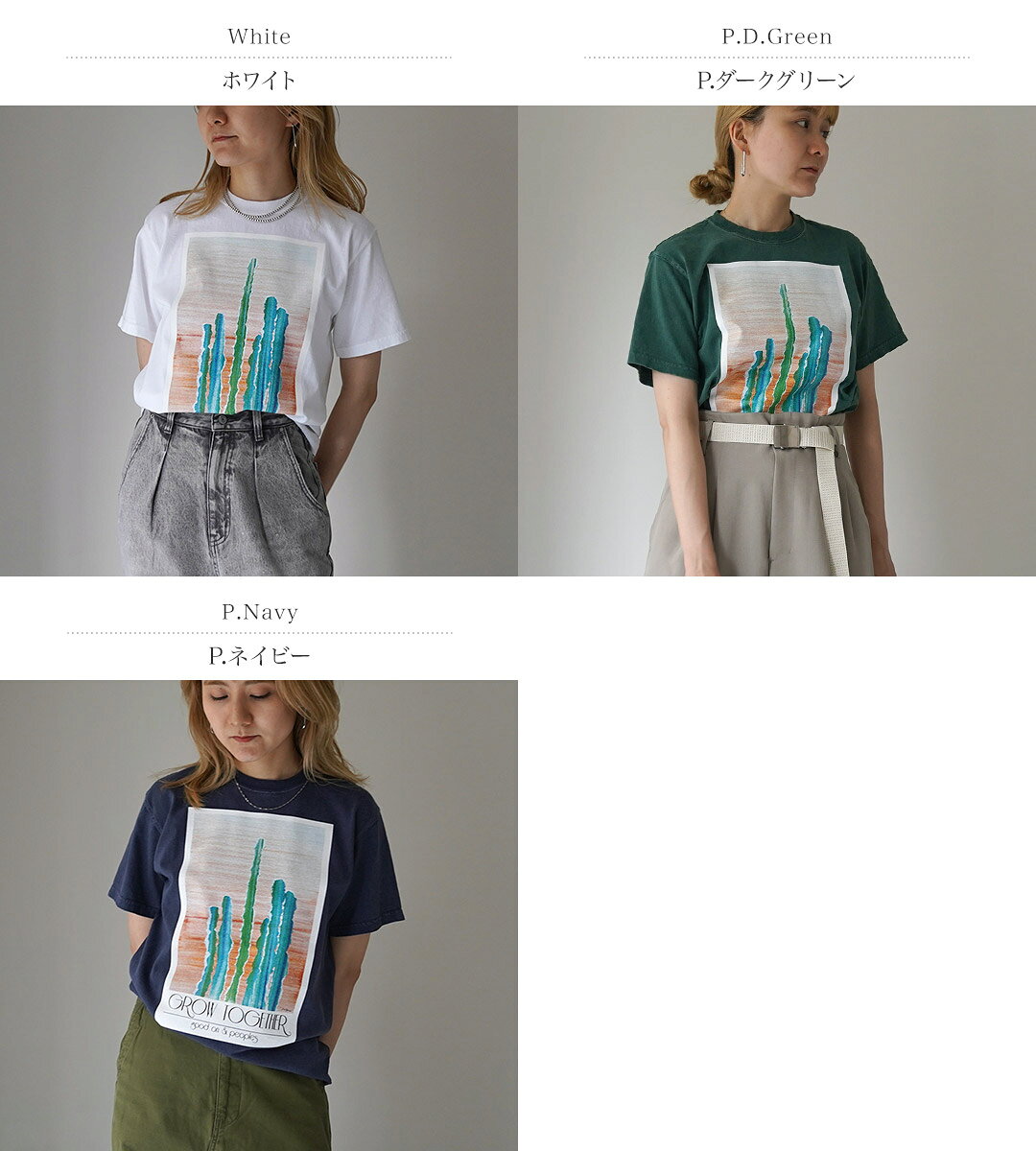 【70％OFF】GOOD ON（グッドオン） LeftyArt×Good On カクタス SS TEE / レディース トップス 半袖 Tシャツ カットソー プリント 綿100 日本製 LeftyArt×Good On CUCTUS SS TEE SHIRTS SS TEE【セール】 daigochi-10006451 GochI by ROCOCO サンプル画像2