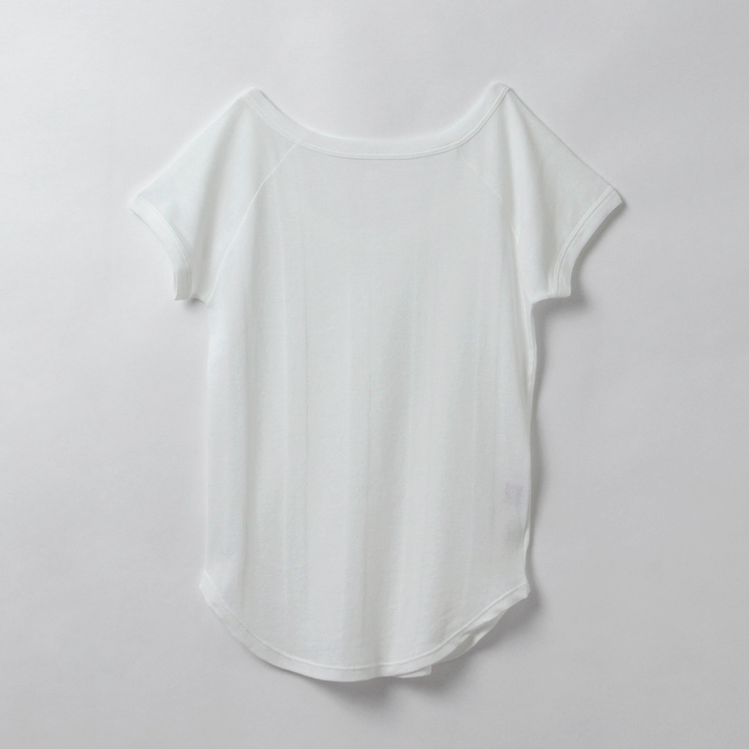 【30％OFF】ROBERT P.MILLER（ロバートピーミラー） ライトパネルリブ フレンチスリーブ TEE / レディース Tシャツ 半袖 シアー 綿100 シースルー 2WAY トップス【セール】 daigochi-10007041 GochI by ROCOCO サンプル画像3