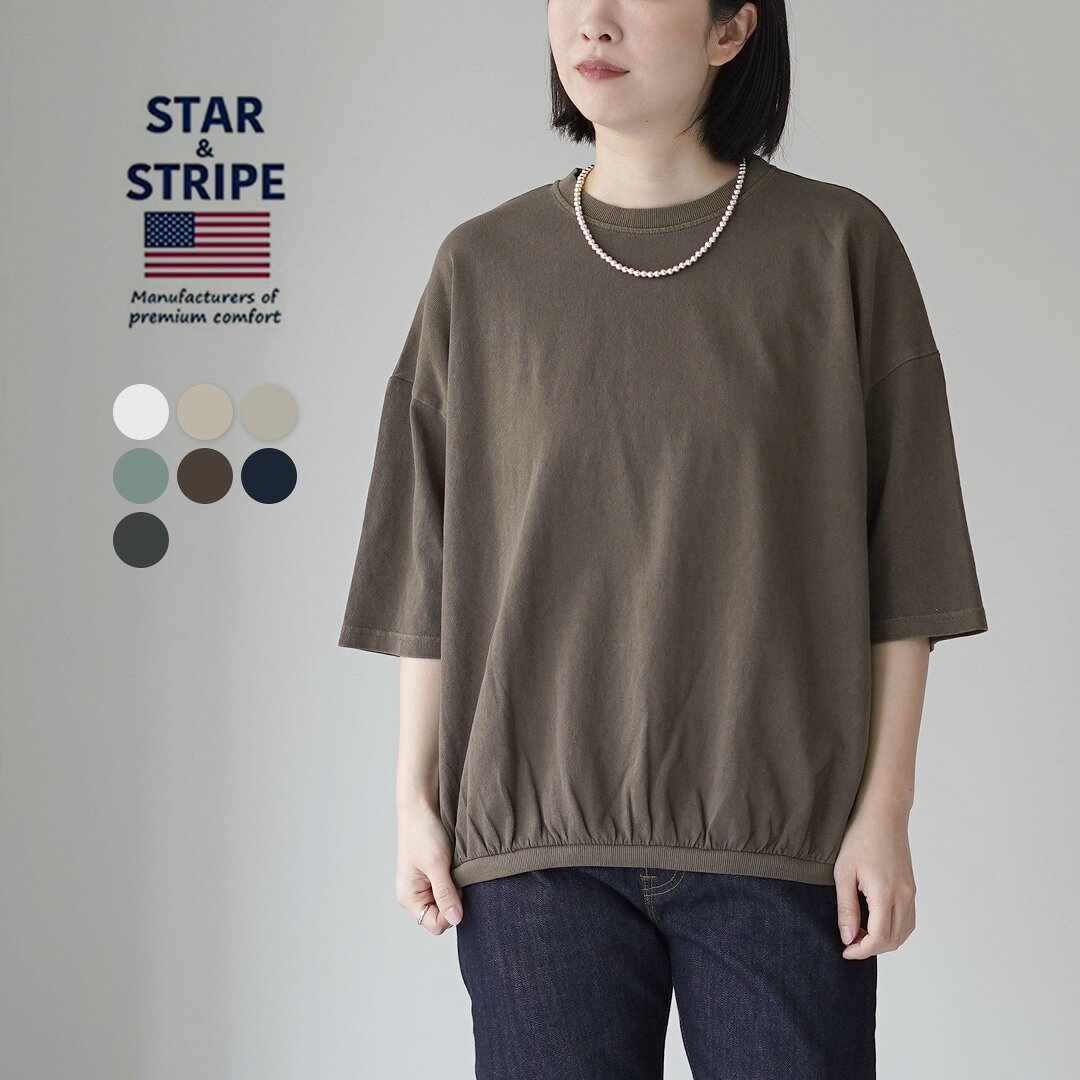 乐天商城 - STAR STRIPE（スターストライプ） ルーズ Tシャツ 5分袖 / レディース ハーフスリーブ