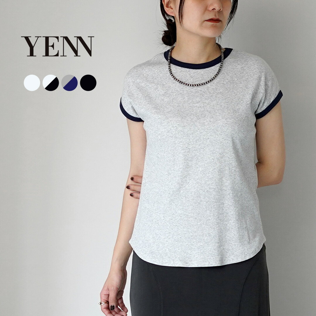 乐天商城 - YENN（イェン） ショートスリーブ リブ 半袖 Tシャツ / レディース フレンチスリーブ 無地
