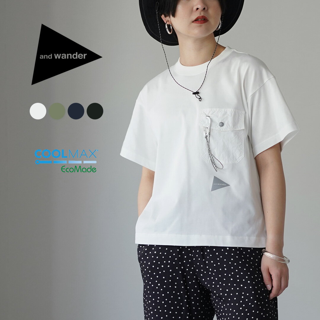 樂天商城 - AND WANDER（アンドワンダー） ポケットTシャツ W / レディース 半袖 吸水速乾
