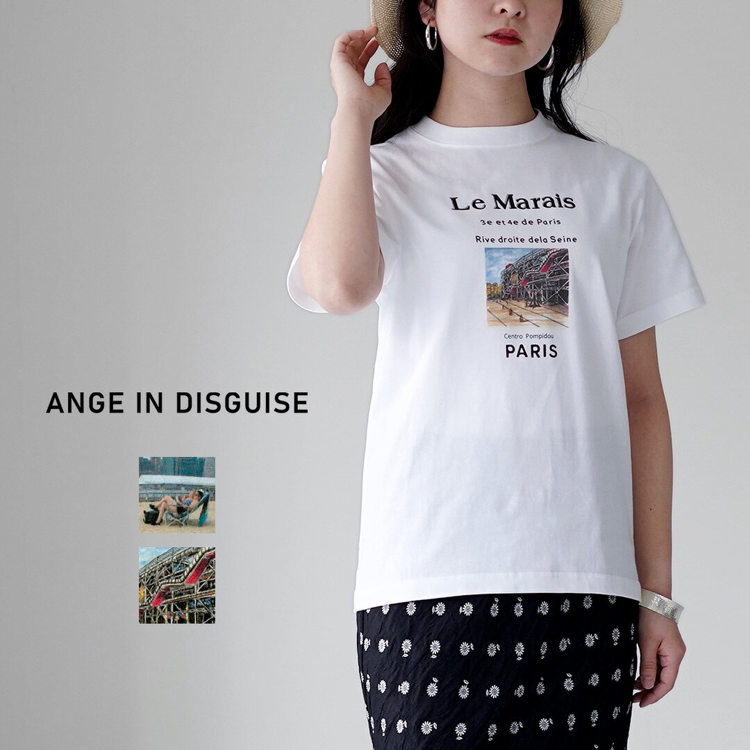 【10％OFFクーポン対象】ANGE IN DISGUISE（アンジ イン ディスガイズ） ロゴ＆フォト Tシャツ / レディース 半袖 プリントT