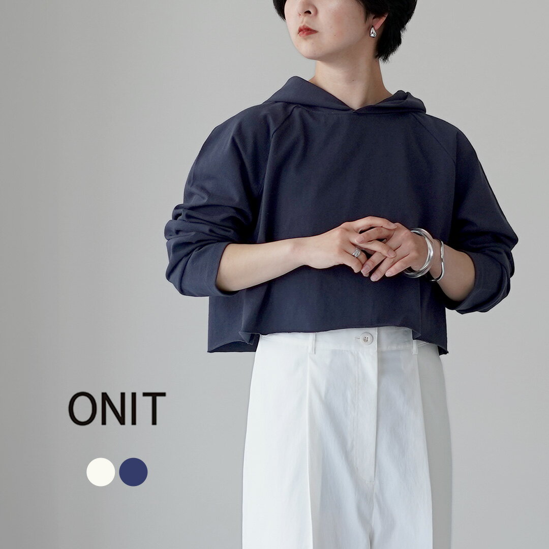 乐天商城 - ONIT（オニット） スーパーアメリカンドライコットン フーディ ロングスリーブ Tシャツ 日本製 / レディース フード 長袖 ショート丈