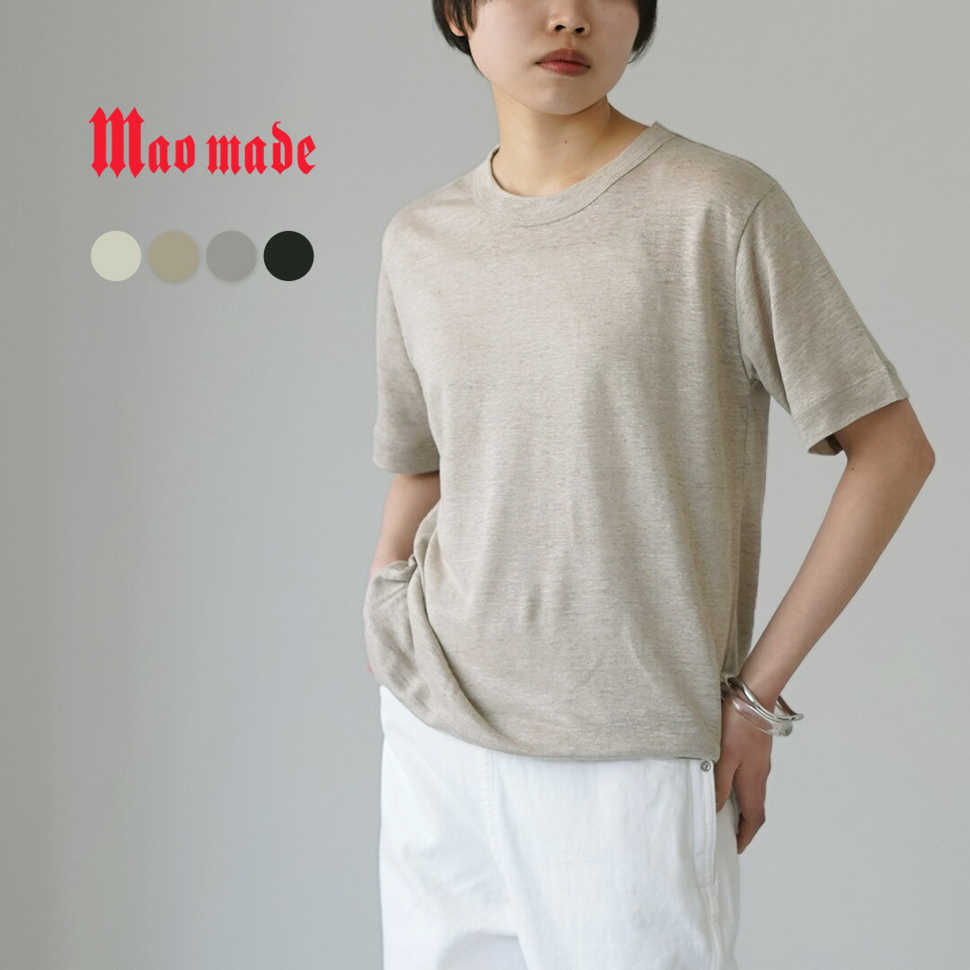 樂天商城 - 【10％OFFクーポン対象】MAO MADE（マオメイド） ベルギーリネン ハーフスリーブ スタンダードTシャツ 日本製 / レディース 半袖