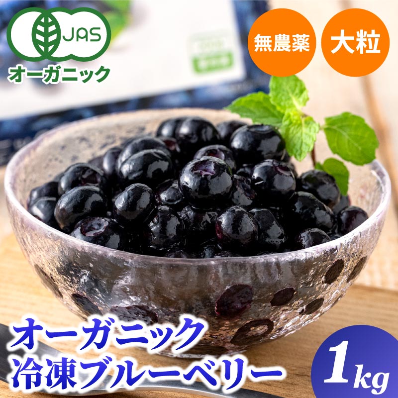 オーガニック 冷凍 ブルーベリー 1kg（200g×5パック） 無農薬 有機JAS認証 大容量 メガ盛り お徳用 フルーツ 果物 大…