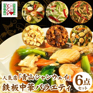 青山シャンウェイ 鉄板中華バラエティ6点セット（中華丼（醤油味・塩味）、青椒肉絲、塩青椒肉絲、麻婆豆腐、塩麻婆豆腐） 海鮮中華丼 マーボー豆腐 チンジャオロース 中華 惣菜 母の日 簡単調理 お取り寄せ グルメ 時短 湯煎 冷凍 仕送り