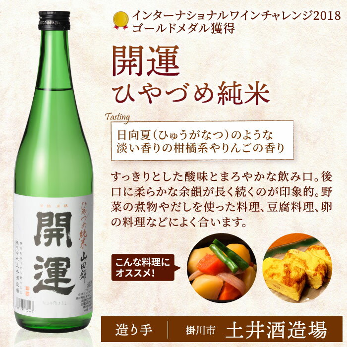 静岡のお酒 秋に飲みたい純米酒静岡地酒2銘柄飲み比べセット（正雪｜開運） 日本ソムリエ協会理事　山田久扇子先生お薦め 専用化粧箱入 日本酒 地酒 お酒 純米酒 ギフト プレゼント 誕生日 お祝い 内祝い 送料無料