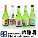 日本酒飲み比べセット 香り華やか静岡の吟醸酒（300ml）5本セット お酒 呑み比べ お酒 地酒 静岡 内祝い 結婚祝い 誕生日 プレゼント ギフト 家飲み 宅飲み 高砂 臥龍梅 開運 正雪 英君 送料無料 父の日