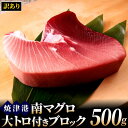 【訳あり】天然南マグロ大トロ付きブロック500g 冷凍 ...