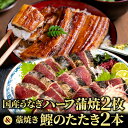 鰹のたたき 国産うなぎ蒲焼き ハーフ2枚 ＆ かつおのたたき2本 一本釣り 藁焼き カツオ 鰹 かつお タタキ たたき 父の日 お中元 ギフト プレゼント 国産 うなぎ 蒲焼き