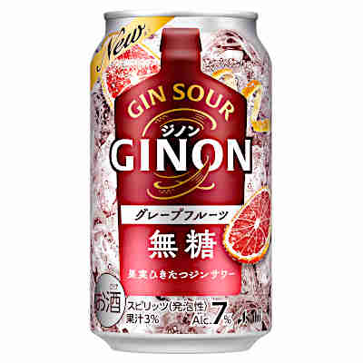 【送料無料1ケース】ジノン　GINON　グレープフルーツ　無糖　アサヒ　350ml　缶　24本入★北海道、沖縄のみ別途送料が必要となります