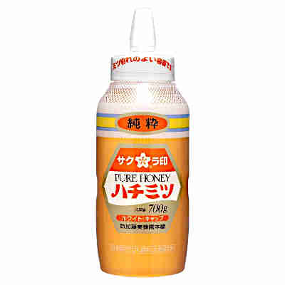 【1ケース】サクラ印 ハチミツ ポリ ホワイトキャップ 加藤美蜂園本舗 700g 12本入