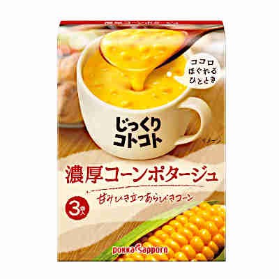 【送料無料】じっくりコトコト　濃厚コーンポタージュ　ポッカサッポロ　3袋入×5個★一部、北海道、沖縄のみ別途送料が必要となる場合があります