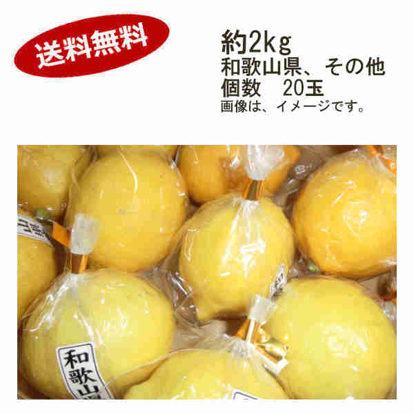 【送料無料】国産レモン 和歌山 その他 約2kg 20玉入★一部、北海道、沖縄のみ別途送料が必要となる場合があります