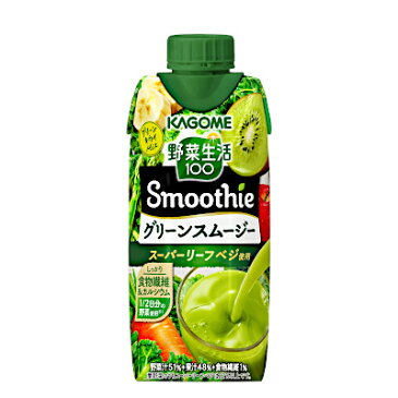 【送料無料2ケース】野菜生活100　スムージー　グリーンスムージーMix　ゴールド＆グリーンキウイ　カゴメ　330ml　パック　12本入×2★一部、北海道、沖縄のみ別途送料が必要となる場合があります