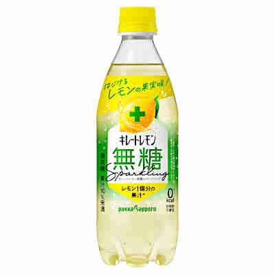 【送料無料2ケース】キレートレモン　無糖　スパークリング　ポッカサッポロ　500ml　ペット　24本入×2★一部、北海道、沖縄のみ別途送料が必要となる場合があります