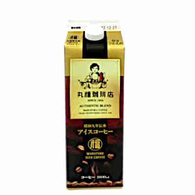 【送料無料2ケース】昭和9年伝承アイスコーヒー　甘さひかえめ　丸福珈琲店　1000ml　紙パック　6本入×2★一部、北海道、沖縄のみ別途送料が必要となる場合があります