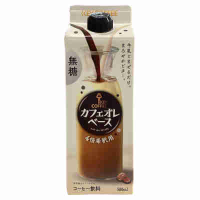 【2ケース】キーコーヒー カフェオレベース 無糖 500ml 紙パック 6本入×2ケース