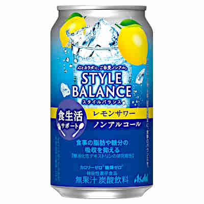 【1ケース】スタイルバランス　食生活サポート　レモンサワー　ノンアルコール　アサヒ　350ml　缶　24本入