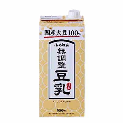 【2ケース】無調整豆乳　国産大豆100%　ふくれん　1000ml　6本入×2