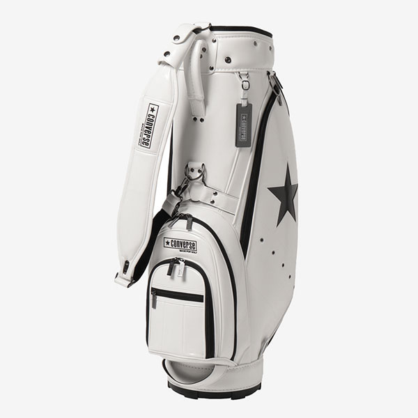 コンバース メイドフォー ゴルフCV ワンスター キャディバッグ9型 46インチ対応 ホワイト/ブラックCONVERSE ONE STAR CADDIE BAG 33700260