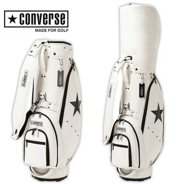 コンバース メイドフォー ゴルフCV ワンスター キャディバッグ9型 46インチ対応 ホワイト/ブラックCONVERSE ONE STAR CADDIE BAG 33700260