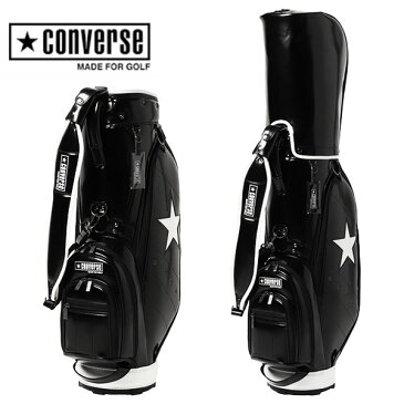 コンバース メイドフォー ゴルフCV ワンスター キャディバッグ9型 46インチ対応 ブラック/ホワイトCONVERSE ONE STAR CADDIE BAG 33700262