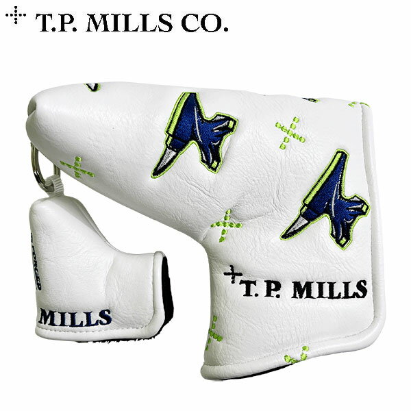 T.P.MILLS TPミルズ ピン型 パターカバーANVIL ＆ CROSS DOT w/ CHARM PUTTER COVERHTPC-000025 WHITE/LIME ゴルフ