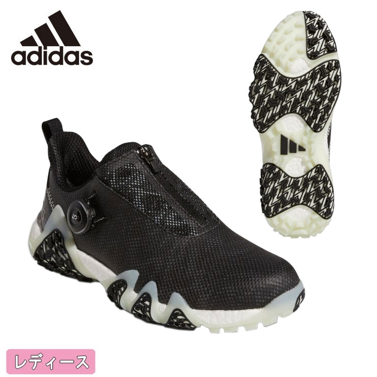 【6月1日限定！全商品ポイント10倍】【レディース】 アディダス adidasウィメンズ コードカオス 22 ボア LVD71 GX3942コアブラック/リネングリーン/ダークシルバーメタリックゴルフシューズ スパイクレス