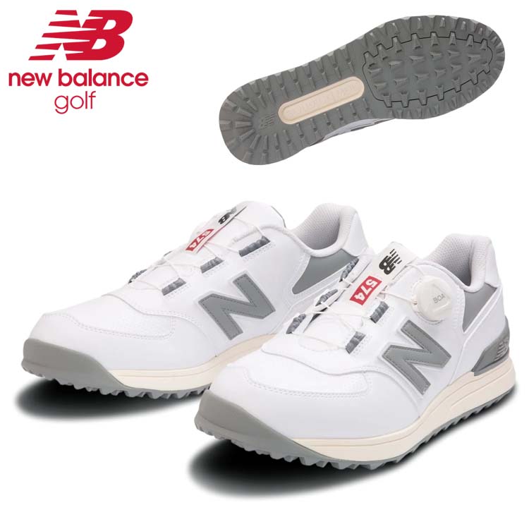 ニューバランス new balanceゴルフシューズ スパイクレス ボアBOA UGBS574 メンズ ホワイト