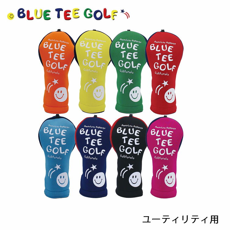 ブルーティーゴルフストレッチスマイルヘッドカバーヘッドカバー　ユーティリティー用BLUE TEE GOLF HC-034　ネコポス対応