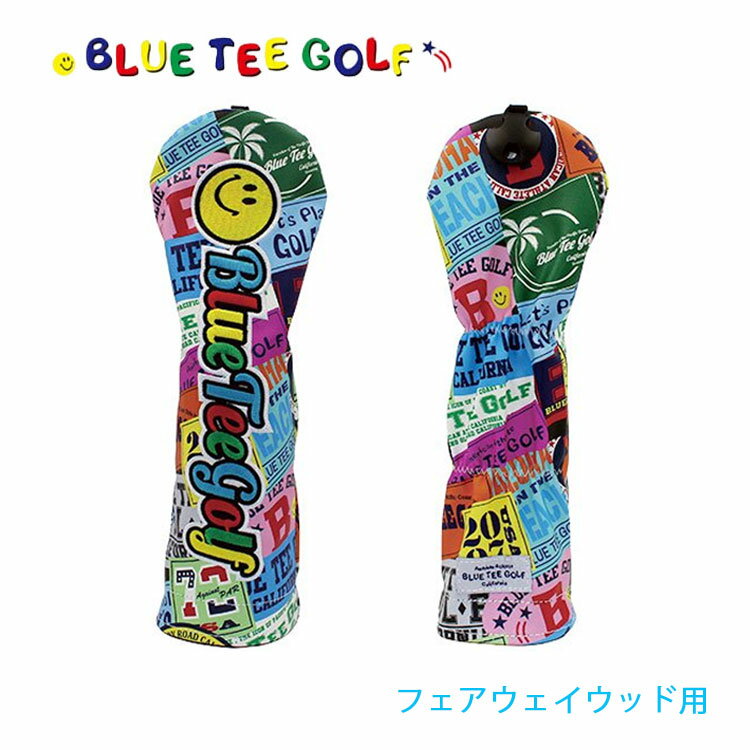 ブルーティーゴルフワッペン柄ヘッドカバーフェアウェイウッド用BLUE TEE GOLF HC-035