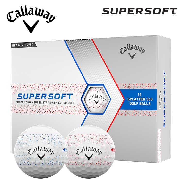 キャロウェイ Callawayゴルフボール 1ダース 12球入りスーパーソフト スプラッター 360SUPERSOFT SPLATTER 360 2024年モデル