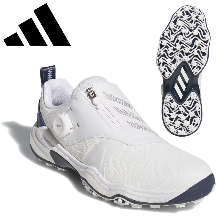 ADIDAS - アディダス adidasコードカオス 25 ボア Codechaos 25 BOAフットウェアホワイト／シルバーメタリック／カレッジネイビーゴルフシューズ スパイクレス IH8443