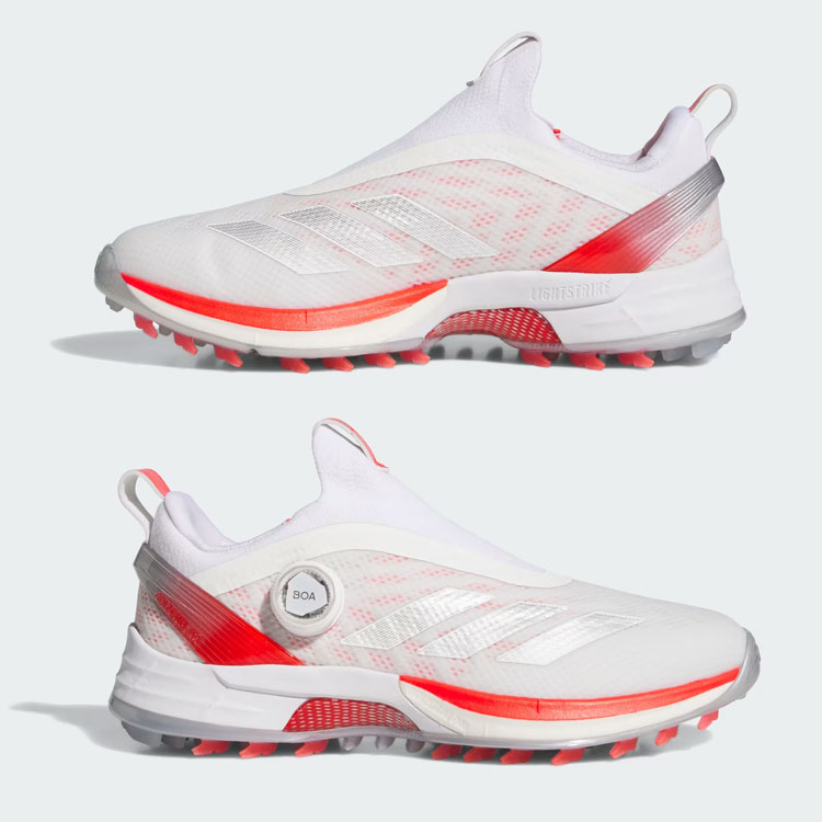 【大特価】【レディース】アディダス adidasウィメンズ アディゼロ ゼッドジー 25 ボア フットウェアホワイト/シルバーメタリック/ルシッドレッドゴルフシューズ スパイクレス IH9893