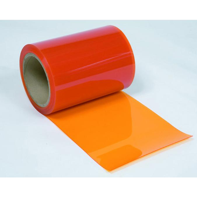 スワロン ストリップドアーシート フラット防炎静電防虫オレンジ t2mm 200mm幅 30m巻 のれん ビニール カーテン