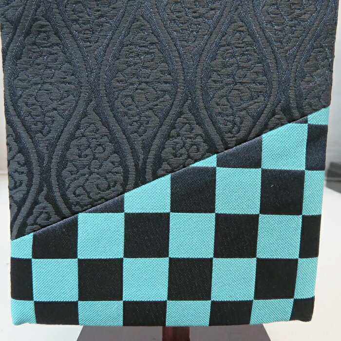 名物裂 緑市松 黒色【小】 刺繍名前旗飾り 名前旗 命名旗 刺繍 小 端午の節句 男の子名前旗