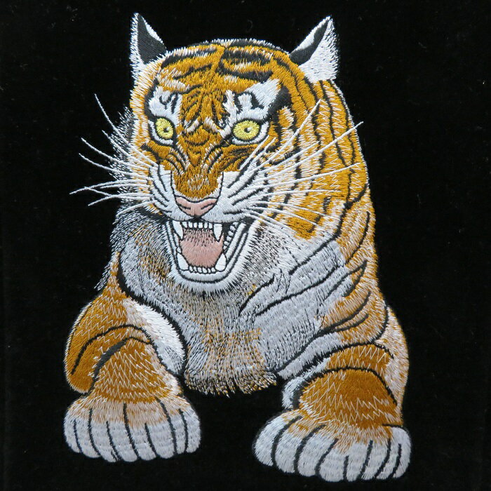 ベルベット 虎（威風） 黒色【小】 刺繍名前旗飾り 名前旗 命名旗 刺繍 小 端午の節句 男の子名前旗