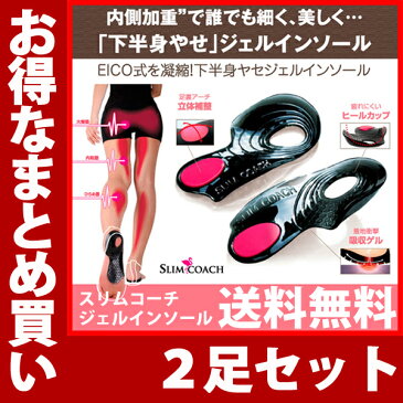 スリムコーチ インソール サンダル ジェルインソール ダイエット ダイエットシューズ 美脚 靴 中敷き EIKO式下半身ダイエットインソール 2足セット