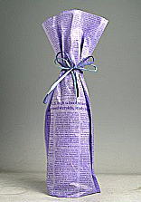 英文字　紙　ワイン1本用　リボン付き　(紫)