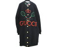 ［PR］【極美品】GUCCI グッチ テニス スウェット リバーシブルジャケット XS コットン×シルク ブラック×レッド×グリーン ゴールド金具 2019SS 新作 中古 レディース 女性用 アパレル ブランド ファッション ボレロ コート カーディガン