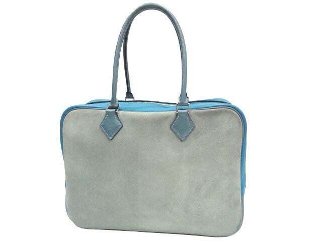 【美品】HERMES エルメス プリュム32 グリズリー×クレマンス×エバーカラー ターコイズ×シエル シルバー金具 R刻印□ 中古 ハンドバッグ ショルダーバッグ トートバッグ レディース 女性用 ブランド 希少 レア バックのサムネイル