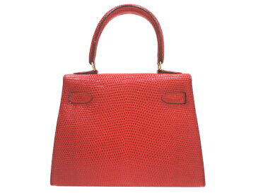 【新品同様品】HERMES エルメス ミニケリー 外縫い リザードリセ ルージュヴィフ ゴールド金具 C刻印□ ヴィンテージ 中古 ハンドバッグ ショルダーバッグ 2WAYバッグ レディース 女性用 本革 エキゾチックレザー ブランド 希少 レア レッド 赤 プレゼント ギフト バック