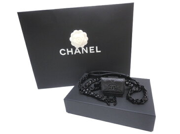 【新品】【未使用品】CHANEL シャネル AP1839 B04327 ベルト付きAIRPODS PRO ケース グレインドカーフスキン ブラック 2021Cruise 新作 ショルダーバッグ ウエストポーチ レディース 女性用 ブランド 本革 レザー 黒 希少 レア プレゼント ギフト バック